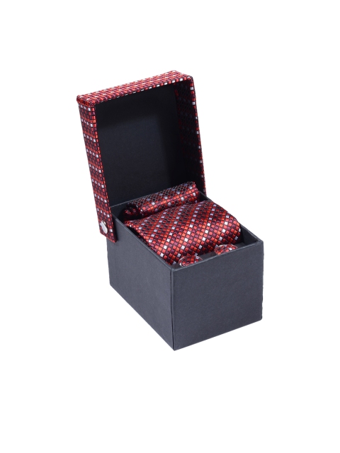 

Tossido Men Maroon & Silver-Toned Accessory Gift Set