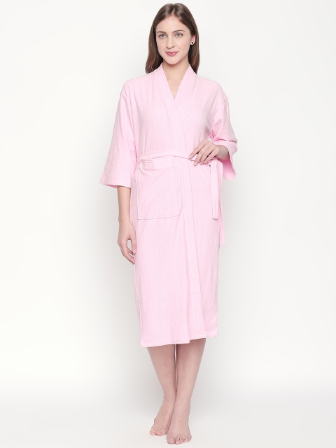 

Lady Love Women Pink Solid Bath Robe