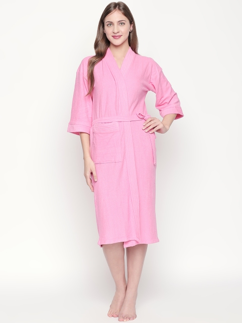 

Lady Love Women Pink Solid Bath Robe