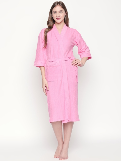 

Lady Love Women Pink Solid Bath Robe