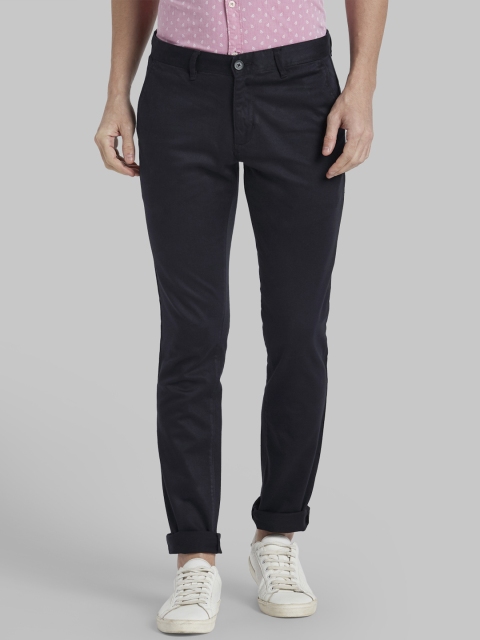 

Parx Men Navy Blue Regular Fit Solid Regular Trousers