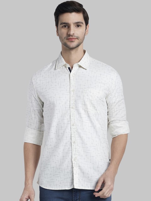 

Parx Men White Regular Fit Printed Casual Shirt