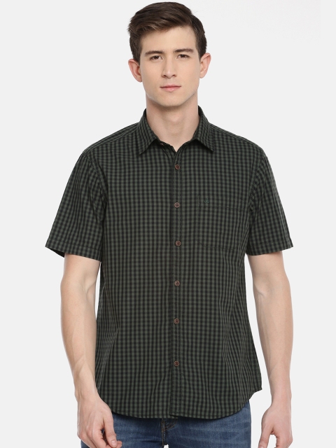 

JDC Men Green & Black Slim Fit Checked Casual Shirt