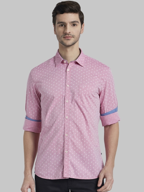 

Parx Men Pink & White Regular Fit Printed Casual Shirt