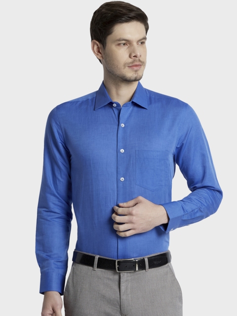 

ColorPlus Men Blue Tailored Fit Solid Casual Shirt