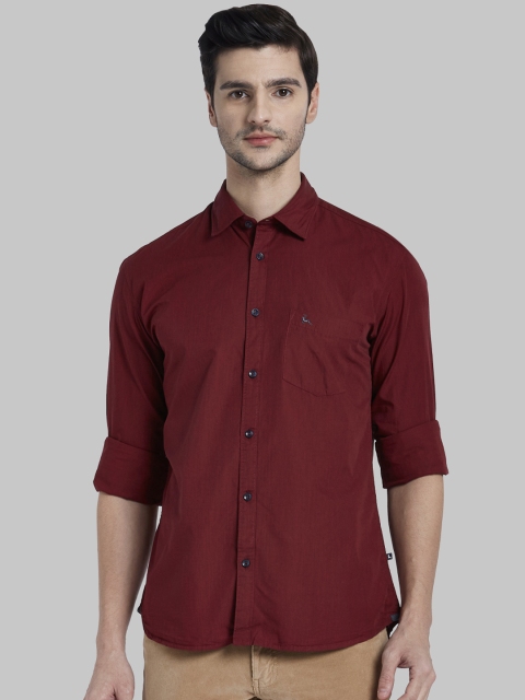 

Parx Men Red Regular Fit Solid Casual Shirt