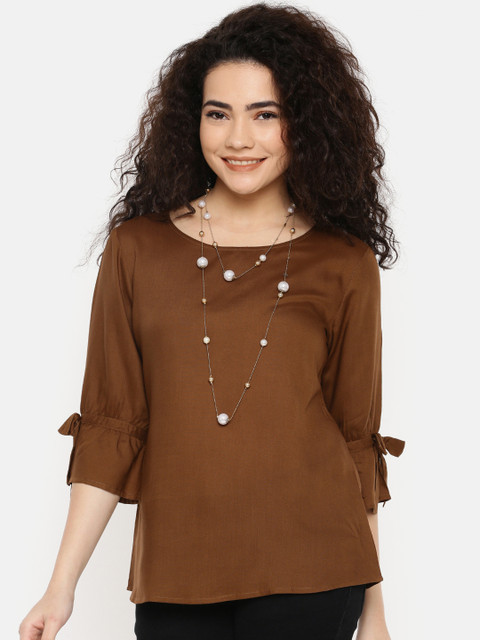 

IDK Women Brown Solid Top