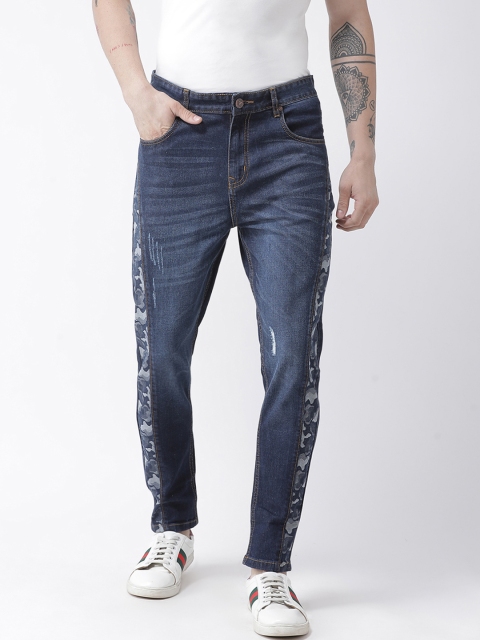 

REALM Men Blue Tapered Fit Mid-Rise Low Distress Stretchable Jeans
