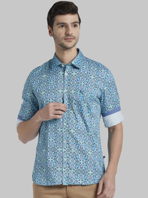 

Parx Men Blue Regular Fit Printed Casual Shirt