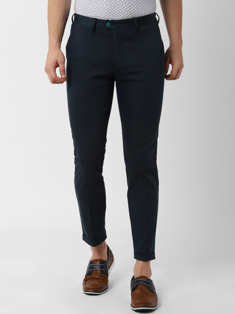 

Peter England Men Navy Blue Slim Fit Solid Regular Trousers