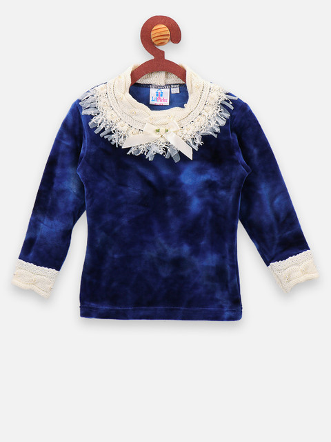 

LilPicks Girls Navy Blue Solid Top