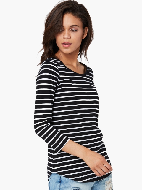 

Fame Forever by Lifestyle Women Black Striped Top