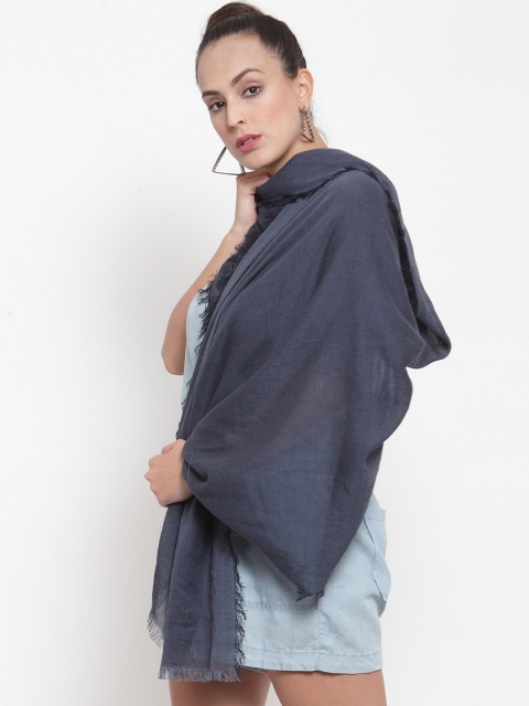 

J Style Women Blue Solid Stole