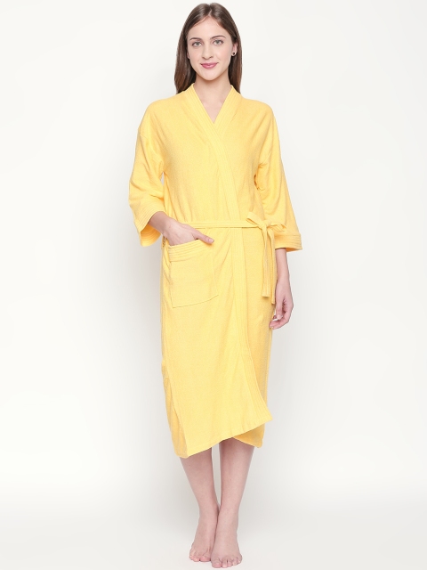 

Lady Love Women Yellow Solid Bath Robe