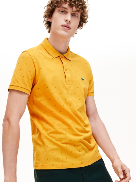 

Lacoste Men Yellow Printed Polo Collar T-shirt
