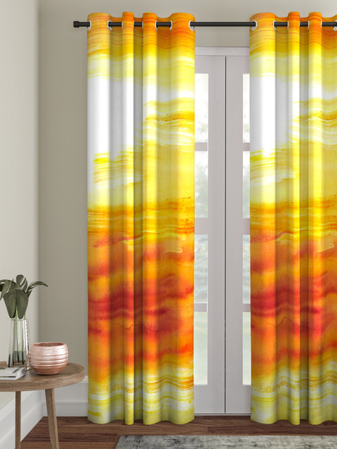 

Alina decor Yellow Single Door Curtain