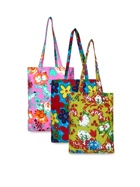 

Anekaant Set of 3 Printed Tote Bag, Pink