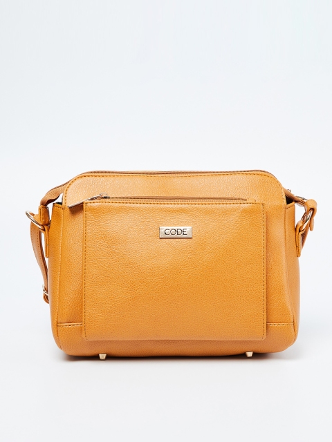 

CODE by Lifestyle Mustard Yellow Solid Sling Bag