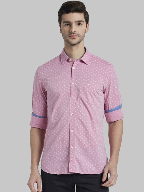 

Parx Men Pink Regular Fit Printed Casual Shirt