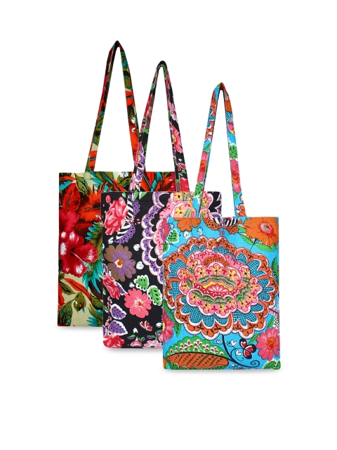 

Anekaant Women Multicoloured Set Of 3 Printed Tote Bag, Multi