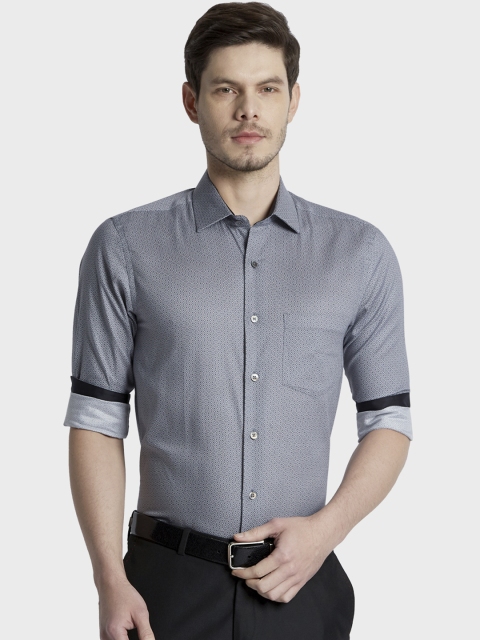

ColorPlus Men Grey Tailored Fit Printed Casual Shirt