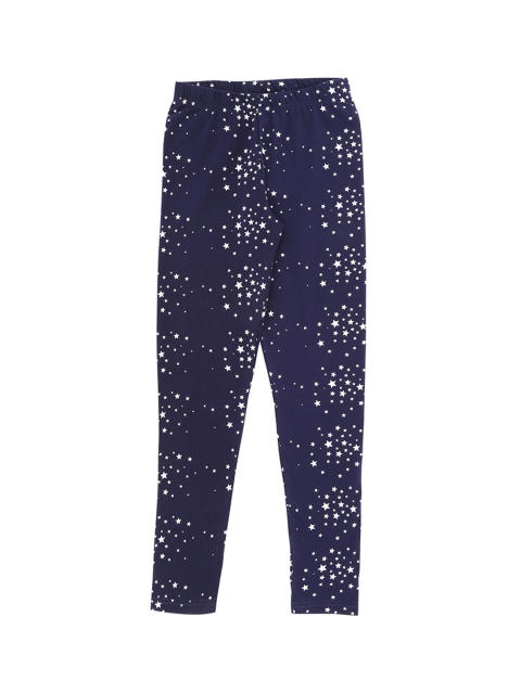 

CHALK by Pantaloons Girls Navy Blue Printed Ankle-Length Leggings