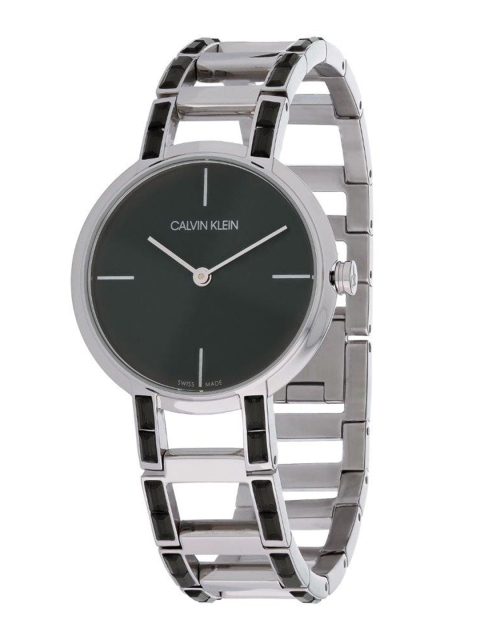 

Calvin Klein Cheers Women Black & Silver-Toned Analogue Swiss Made Watch K8NX3UB1