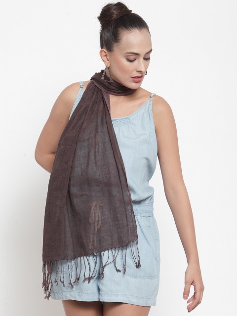 

J Style Women Brown Solid Stole