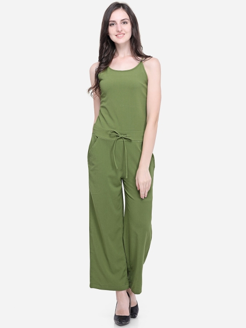 

Smarty Pants Women Olive Green Solid Basic Jumpsuit
