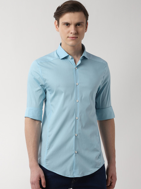 

Peter England Men Blue Slim Fit Solid Casual Shirt