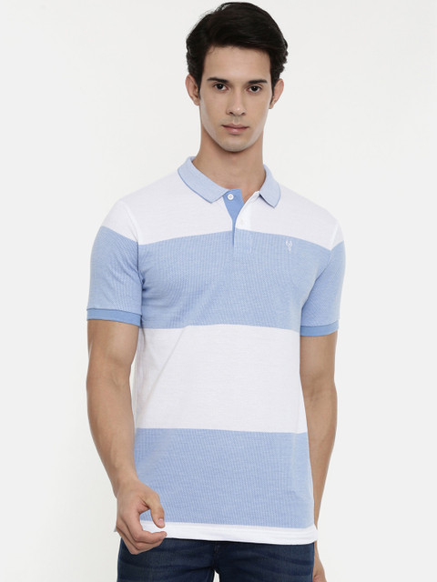 

Classic Polo Men White Colourblocked Polo Collar T-shirt