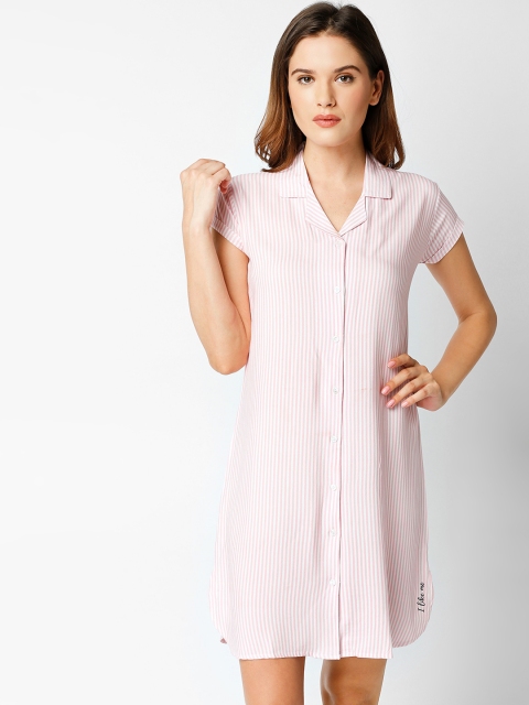 

I like me Pink & White Striped Sleep Shirt