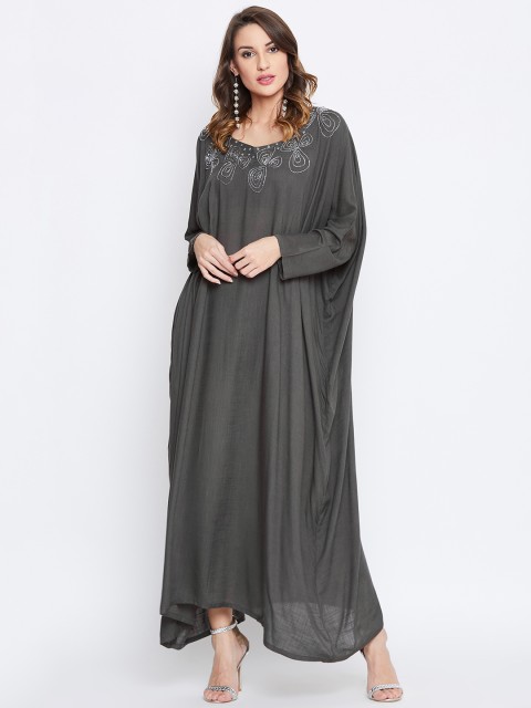 

The Kaftan Company Women Solid Grey Maxi Dress