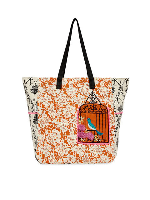 

Pick Pocket Orange Printed Shoulder Bag