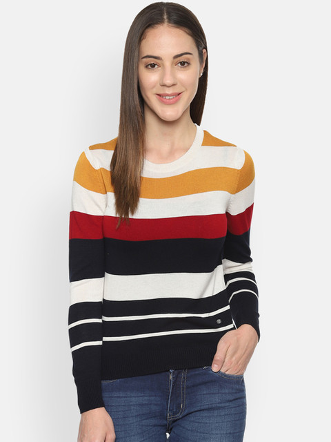 

Allen Solly Woman Women Multicoloured Striped Sweater, Multi