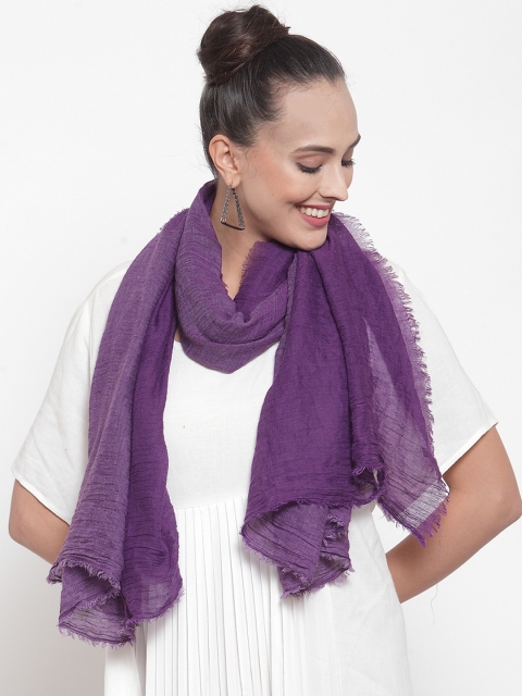 

J Style Women Purple Solid Stole