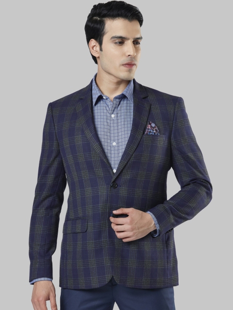 

Next Look Men Blue & Grey Checked Single-Breasted Blazer