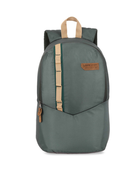 

LAVIE SPORT Unisex Olive Green & Beige Solid Backpack