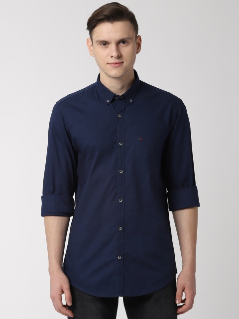 

Peter England Casuals Men Navy Blue Slim Fit Solid Casual Shirt