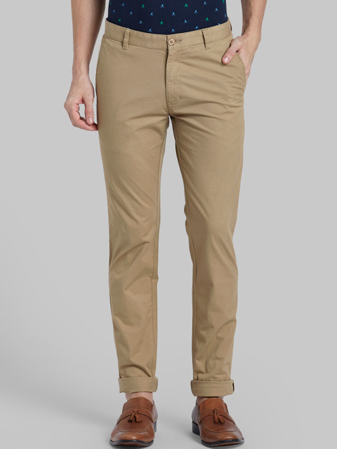 

Parx Men Khaki Regular Fit Solid Regular Trousers