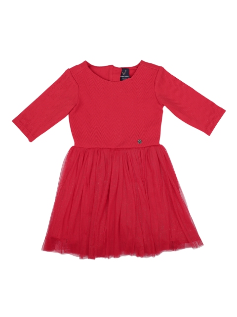 

Allen Solly Junior Girls Solid Red Fit and Flare Dress