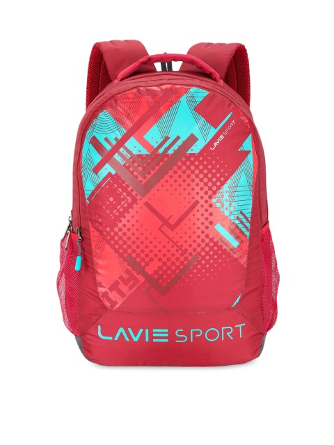 

LAVIE SPORT Unisex Red & Blue Geometric Backpack