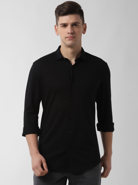 

Peter England Men Black Slim Fit Solid Casual Shirt