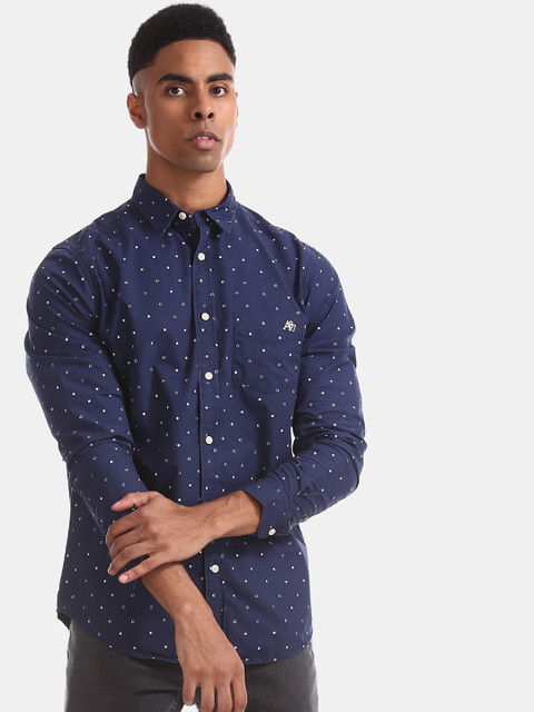 

Aeropostale Men Blue Slim Fit Printed Casual Shirt