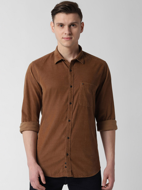 

Peter England Casuals Men Brown Slim Fit Solid Casual Shirt