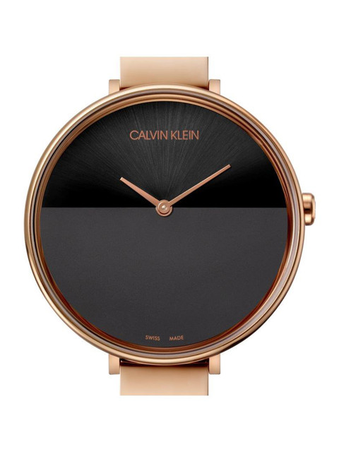 

Calvin Klein Rise Women Black Rose-Gold-Plated Swiss Made Analogue Watch K7A23641