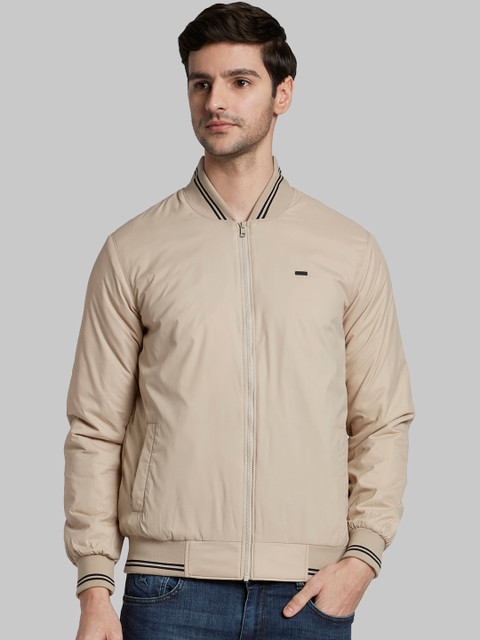 

Parx Men Beige Solid Bomber Jacket