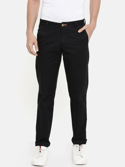 

IMYOUNG Men Black Slim Fit Solid Regular Trousers