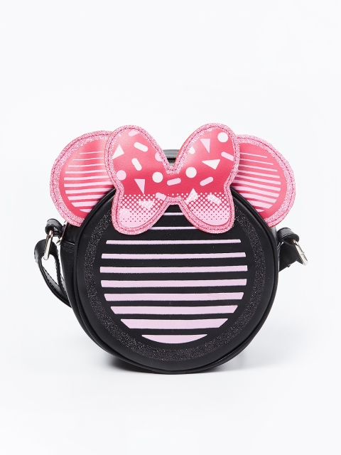 Ginger by Lifestyle Black & Pink Striped Sling Bag