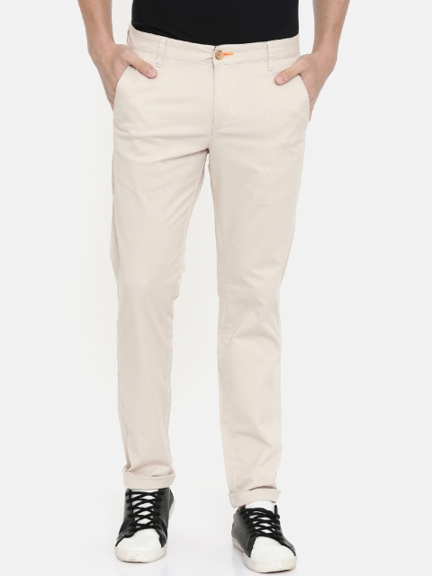 

IMYOUNG Men Beige Slim Fit Solid Chinos